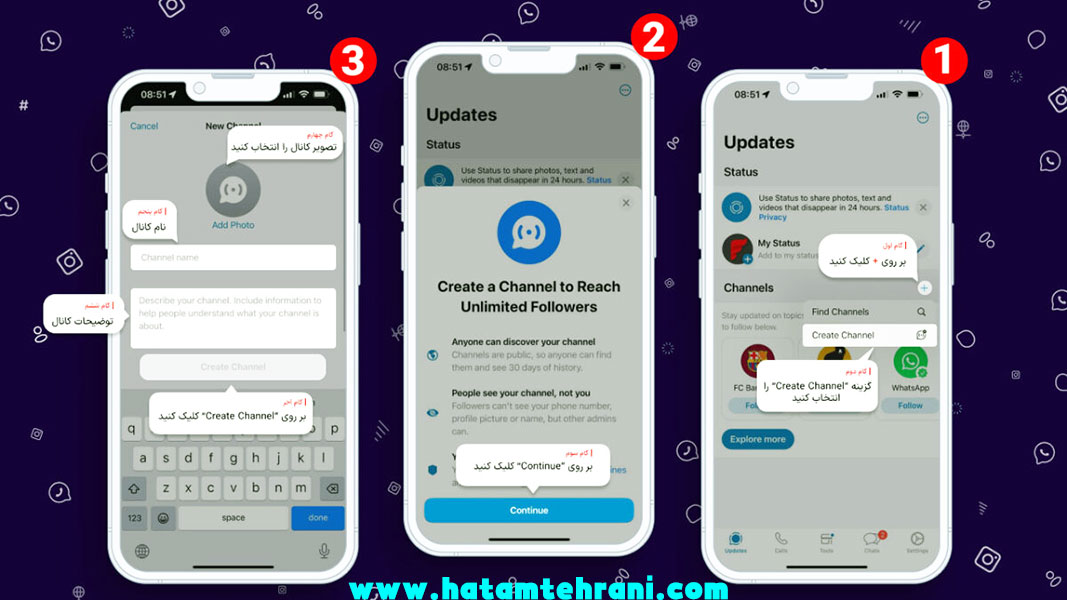 آموزش تصویری ساخت کانال whatsapp